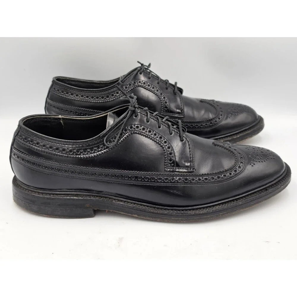 Vintage Freeman Bootmaker Guild Wingtip Dress Shoes Mens Size 8 EE Black